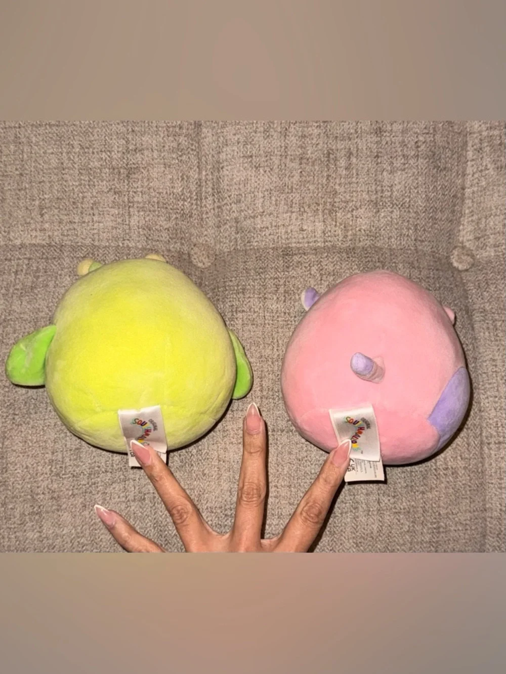 Squishmallows Mini Plush Set 🧸 2 Pack Green Yellow Bug & Pink Purple Pig Toys